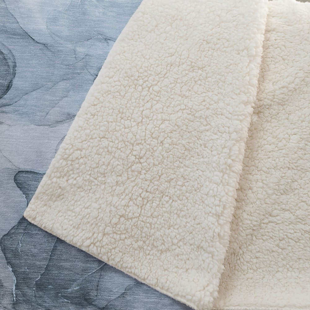 Premium Machine Washable ASB504 Teal 50" x 70" Sherpa Throw Blanket. Picture 2