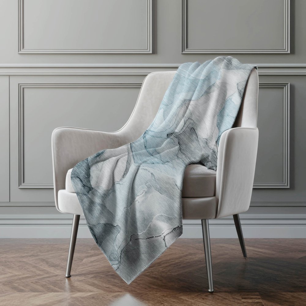 Premium Machine Washable ASB504 Teal 50" x 70" Sherpa Throw Blanket. Picture 4