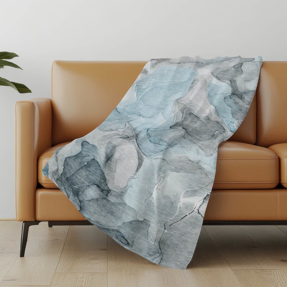 Premium Machine Washable ASB504 Teal 50" x 70" Sherpa Throw Blanket. Picture 5