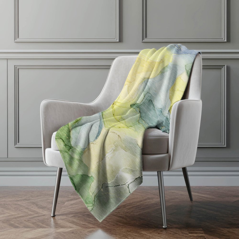 Premium Machine Washable ASB504 Yellow 50" x 70" Sherpa Throw Blanket. Picture 4