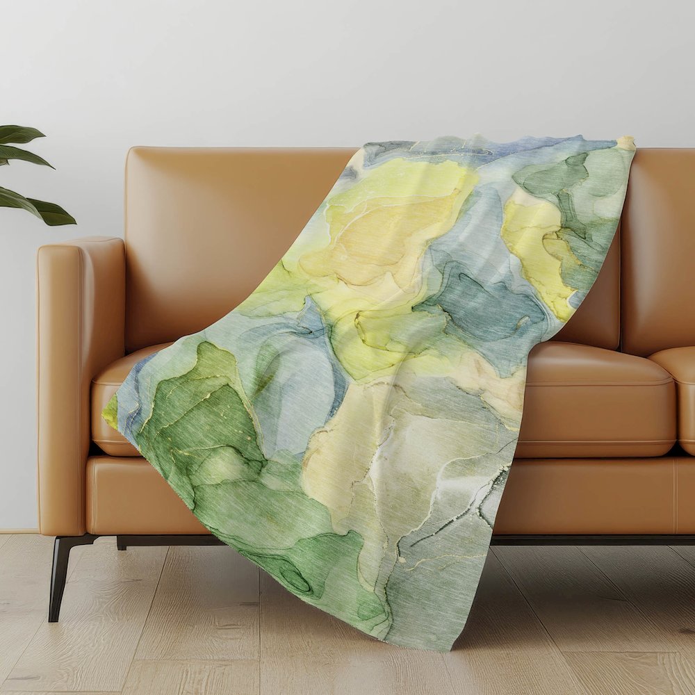 Premium Machine Washable ASB504 Yellow 50" x 70" Sherpa Throw Blanket. Picture 5