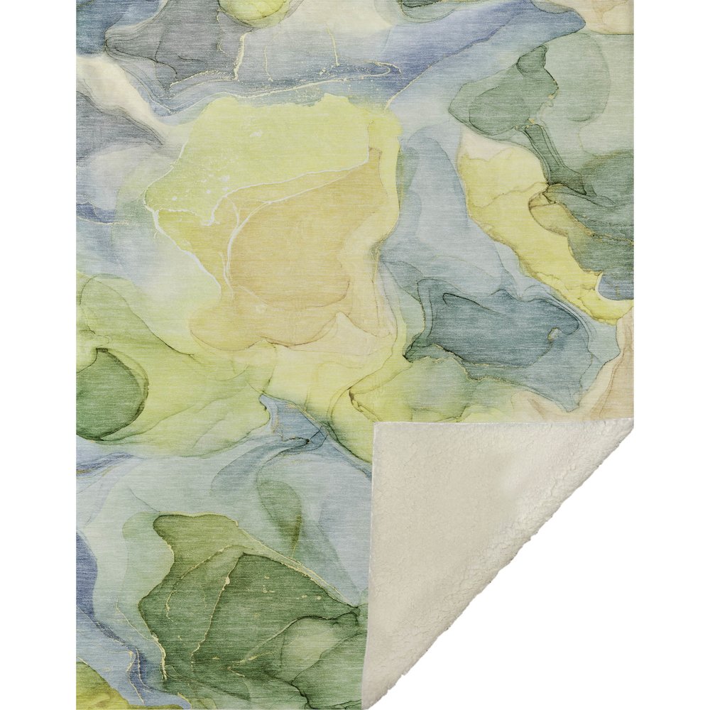 Premium Machine Washable ASB504 Yellow 50" x 70" Sherpa Throw Blanket. Picture 1