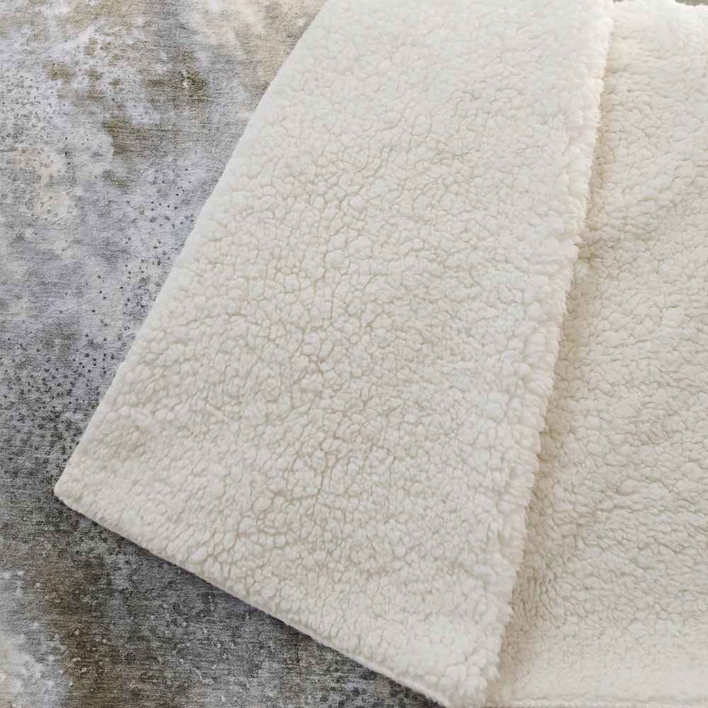 Premium Machine Washable ASB505 Beige 50" x 70" Sherpa Throw Blanket. Picture 2