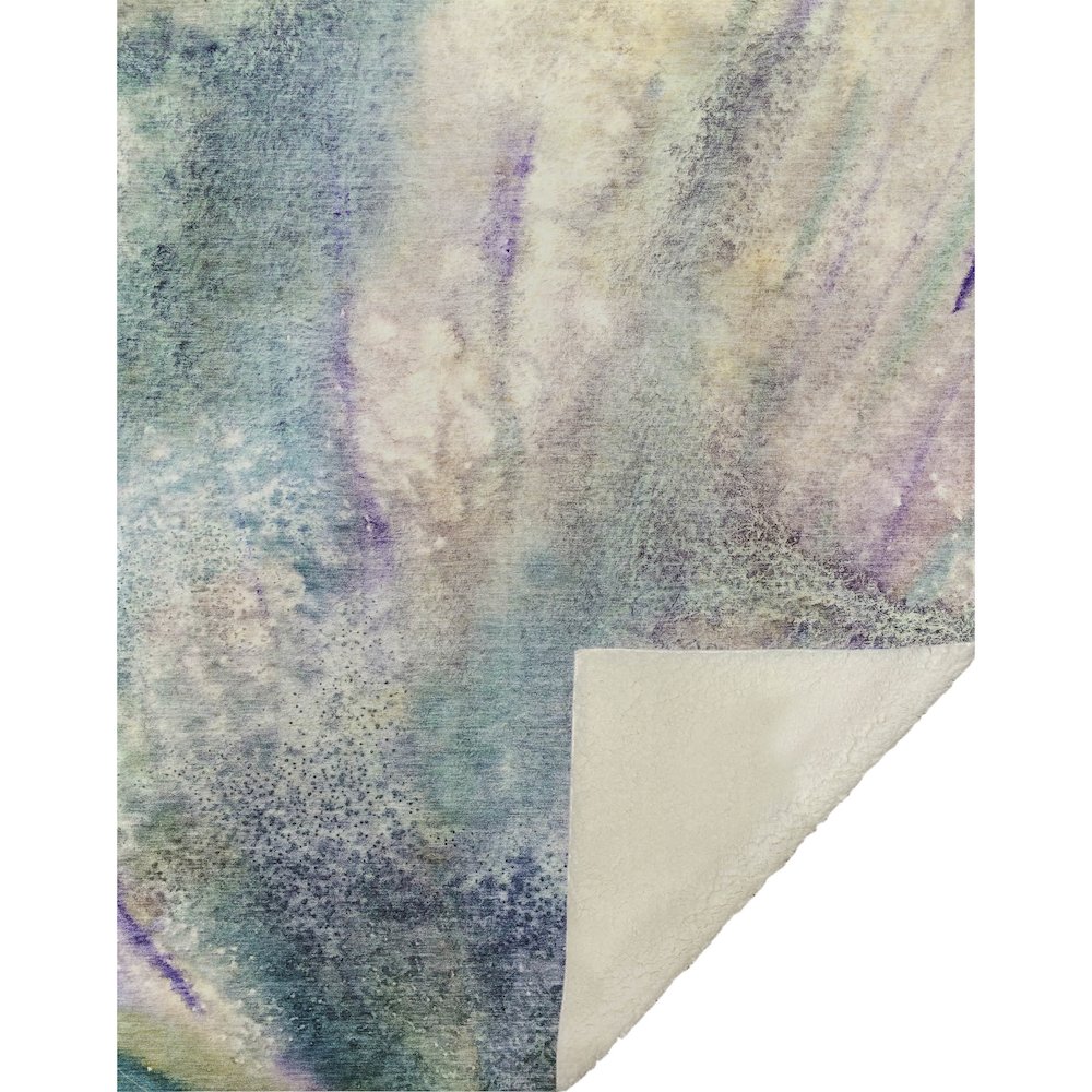 Premium Machine Washable ASB505 Blue 50" x 70" Sherpa Throw Blanket. Picture 1