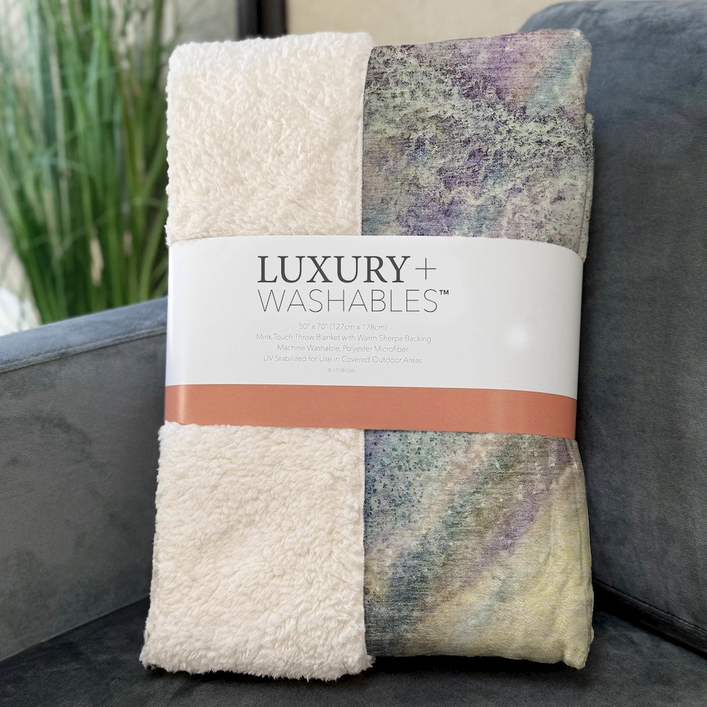 Premium Machine Washable ASB505 Blue 50" x 70" Sherpa Throw Blanket. Picture 3