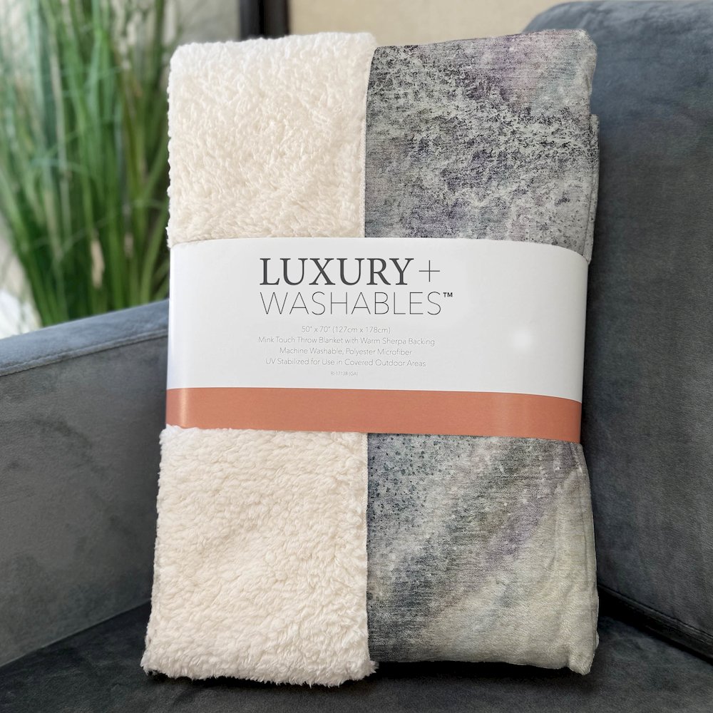 Premium Machine Washable ASB505 Ivory 50" x 70" Sherpa Throw Blanket. Picture 3
