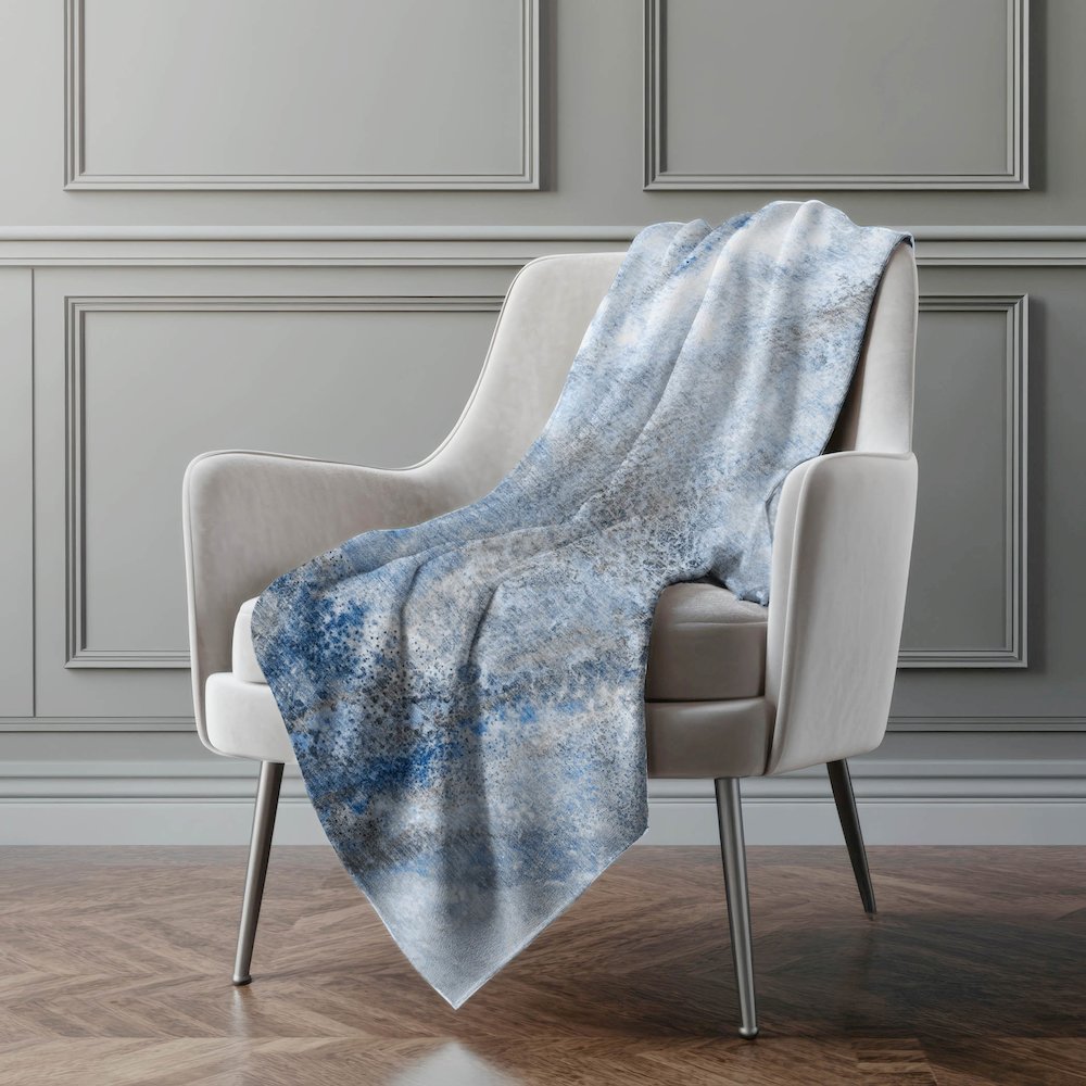 Premium Machine Washable ASB505 Navy 50" x 70" Sherpa Throw Blanket. Picture 4