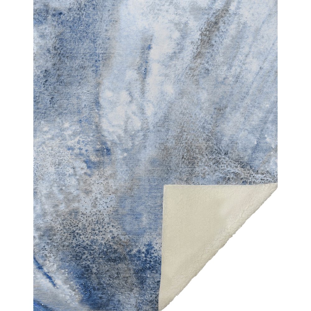 Premium Machine Washable ASB505 Navy 50" x 70" Sherpa Throw Blanket. Picture 1
