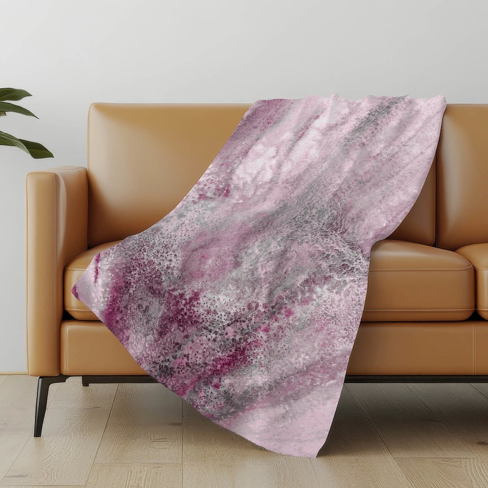 Premium Machine Washable ASB505 Pink 50" x 70" Sherpa Throw Blanket. Picture 5