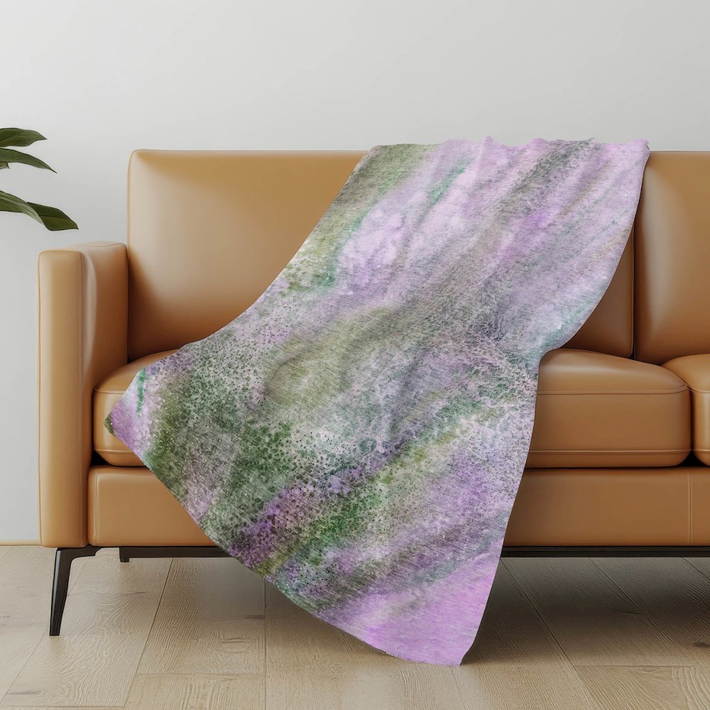 Premium Machine Washable ASB505 Purple 50" x 70" Sherpa Throw Blanket. Picture 5