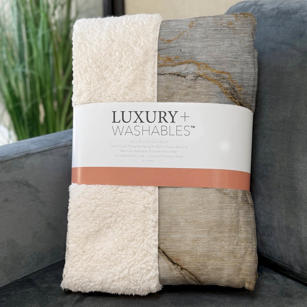 Premium Machine Washable ASB506 Beige 50" x 70" Sherpa Throw Blanket. Picture 3