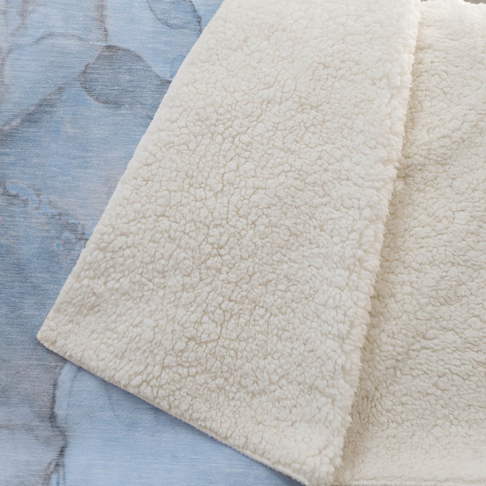 Premium Machine Washable ASB506 Blue 50" x 70" Sherpa Throw Blanket. Picture 2
