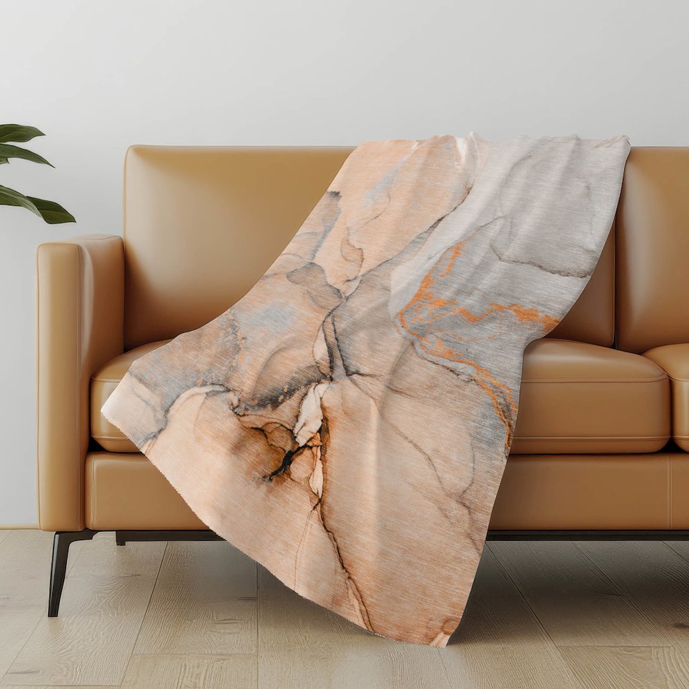 Premium Machine Washable ASB506 Orange 50" x 70" Sherpa Throw Blanket. Picture 5