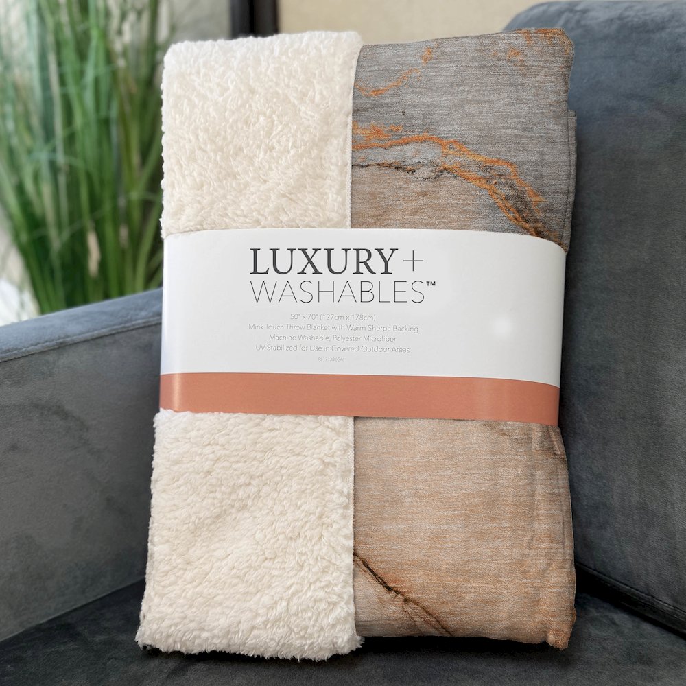 Premium Machine Washable ASB506 Orange 50" x 70" Sherpa Throw Blanket. Picture 3
