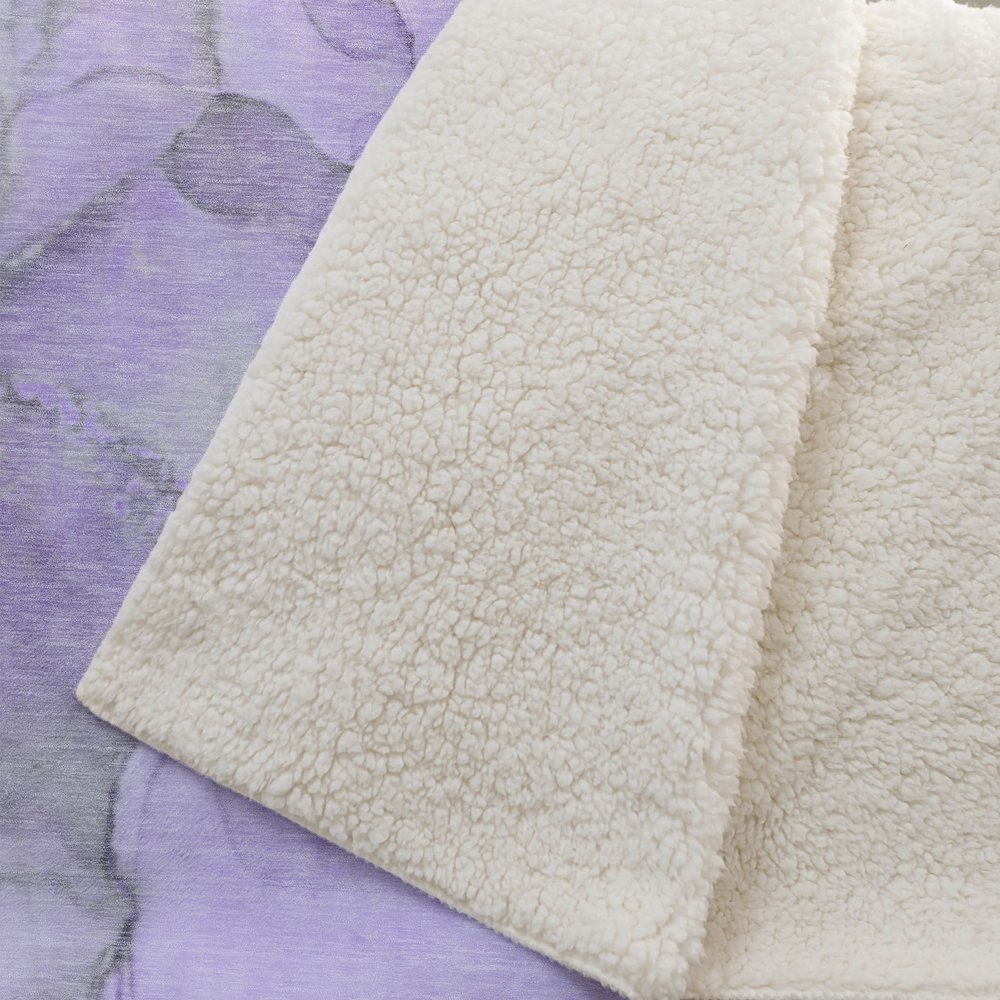 Premium Machine Washable ASB506 Purple 50" x 70" Sherpa Throw Blanket. Picture 2
