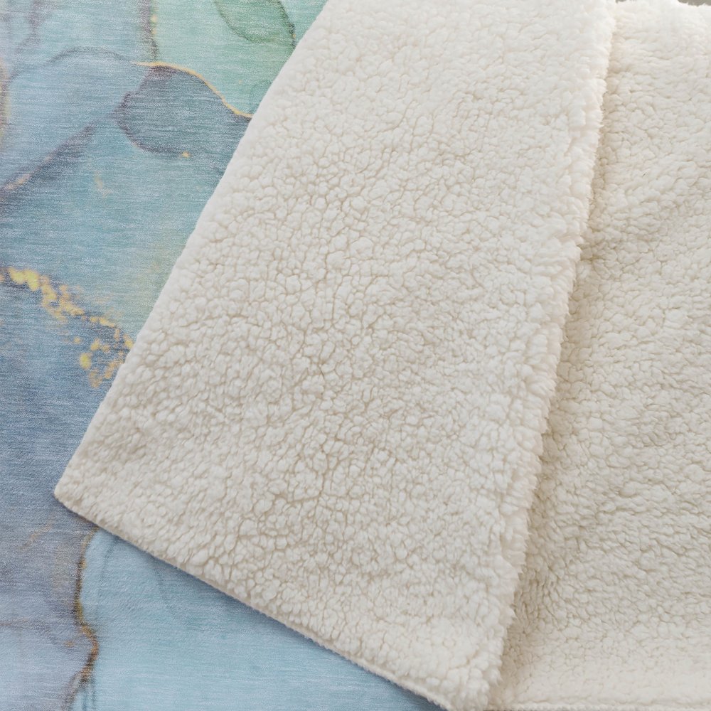 Premium Machine Washable ASB506 Teal 50" x 70" Sherpa Throw Blanket. Picture 2