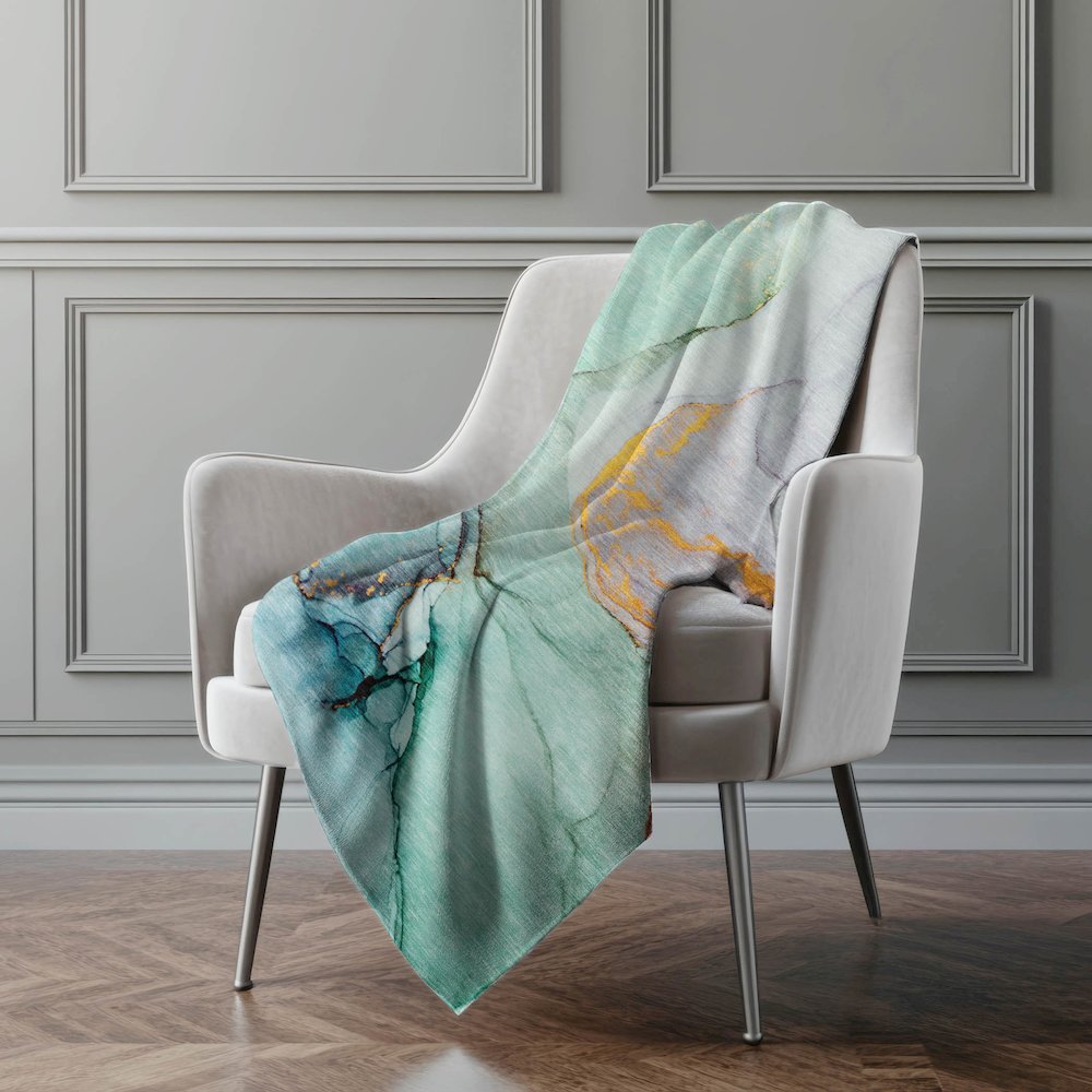 Premium Machine Washable ASB506 Teal 50" x 70" Sherpa Throw Blanket. Picture 4
