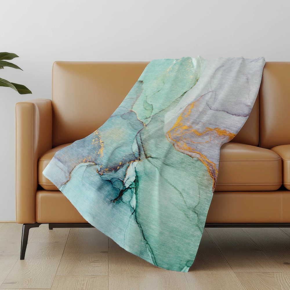 Premium Machine Washable ASB506 Teal 50" x 70" Sherpa Throw Blanket. Picture 5