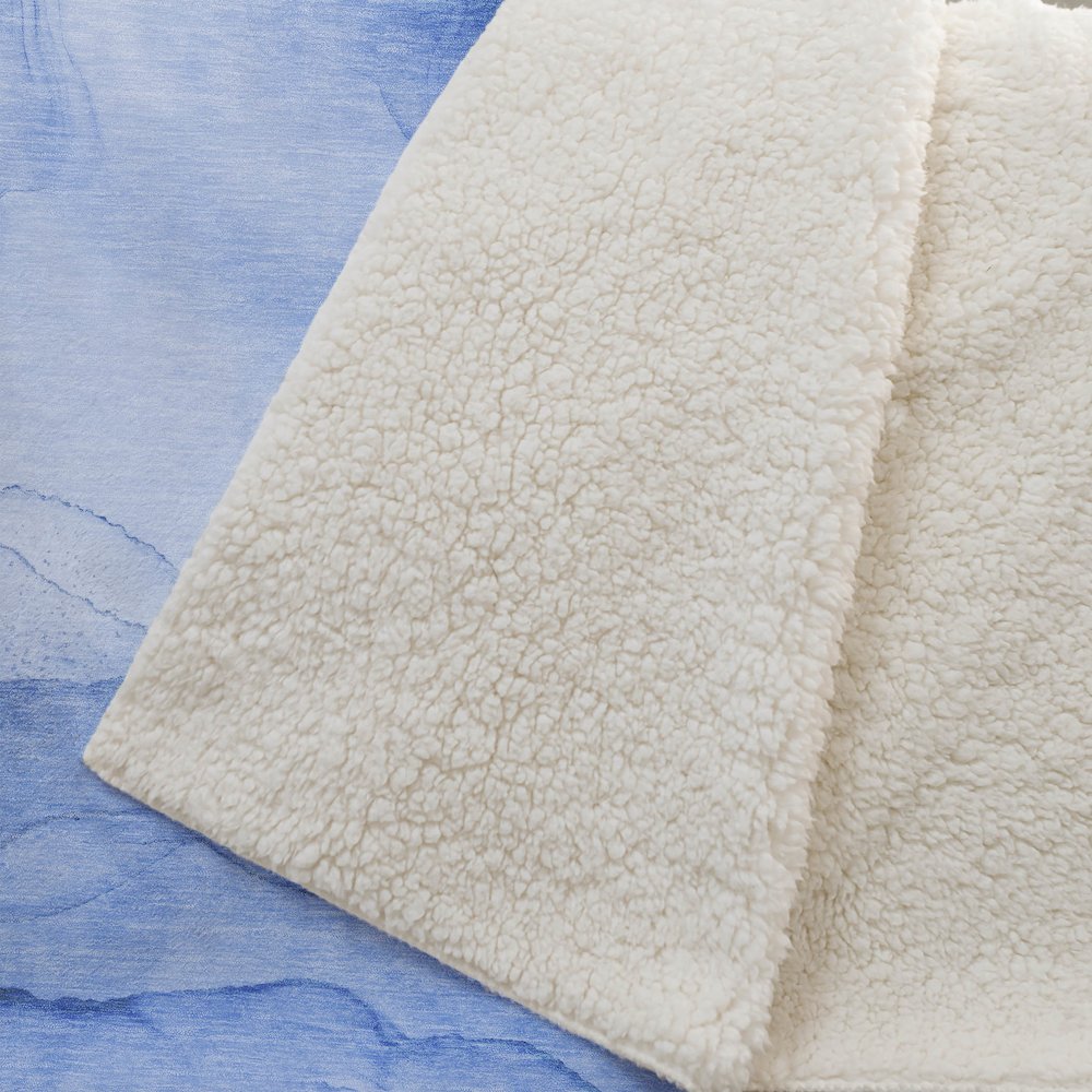 Premium Machine Washable ASB507 Blue 50" x 70" Sherpa Throw Blanket. Picture 2