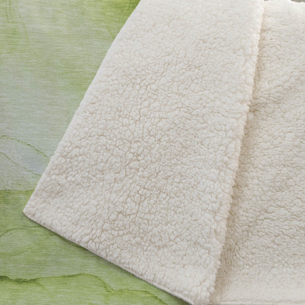 Premium Machine Washable ASB507 Green 50" x 70" Sherpa Throw Blanket. Picture 2