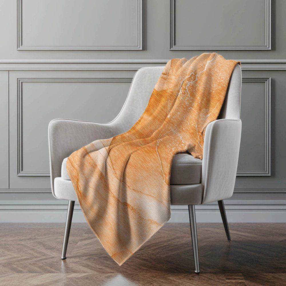 Premium Machine Washable ASB507 Orange 50" x 70" Sherpa Throw Blanket. Picture 4