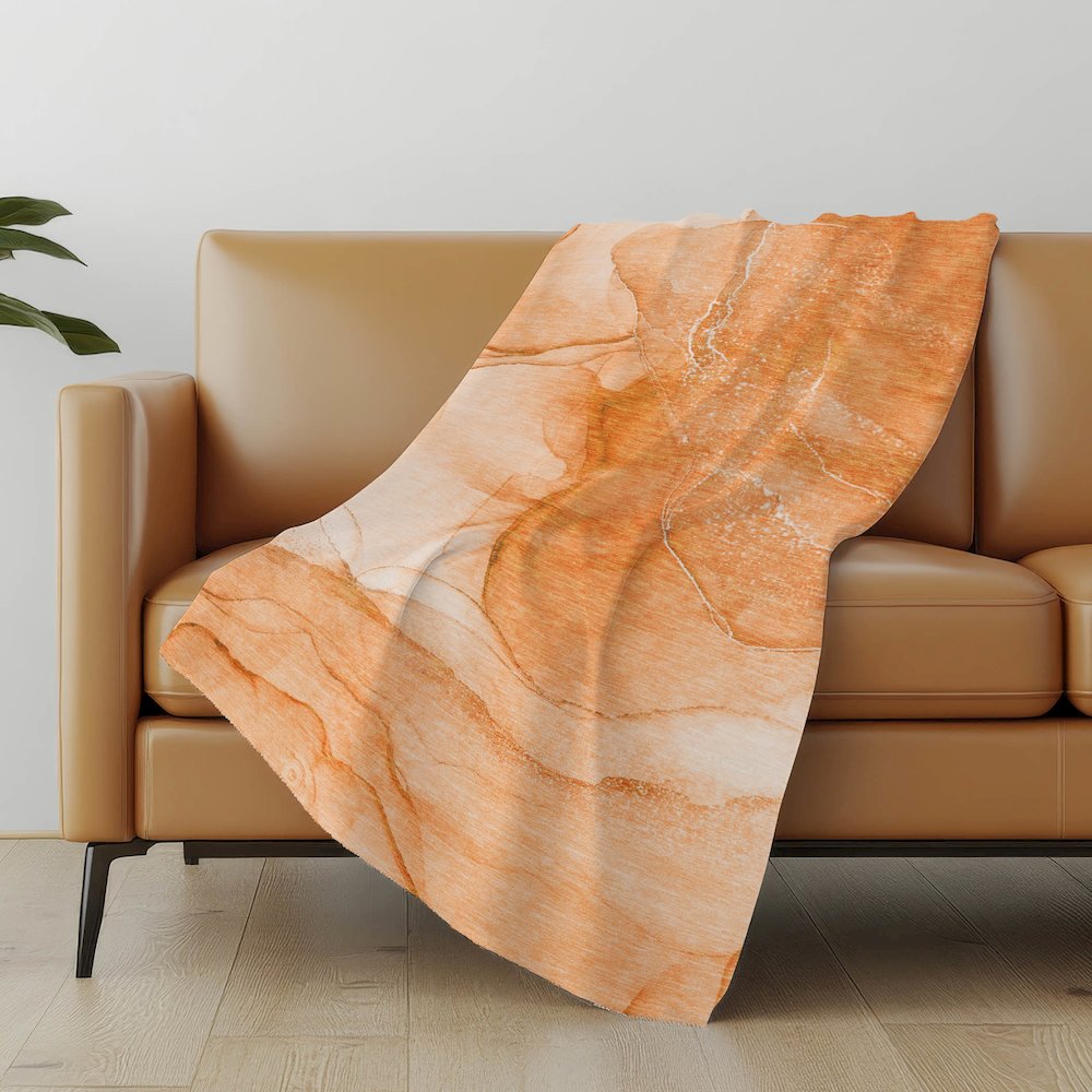 Premium Machine Washable ASB507 Orange 50" x 70" Sherpa Throw Blanket. Picture 5