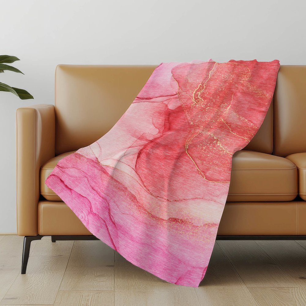 Premium Machine Washable ASB507 Pink 50" x 70" Sherpa Throw Blanket. Picture 5