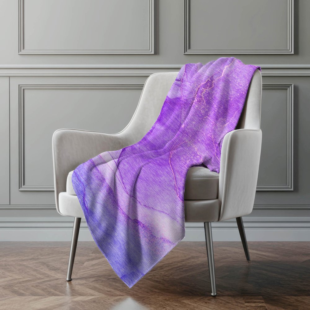 Premium Machine Washable ASB507 Purple 50" x 70" Sherpa Throw Blanket. Picture 4