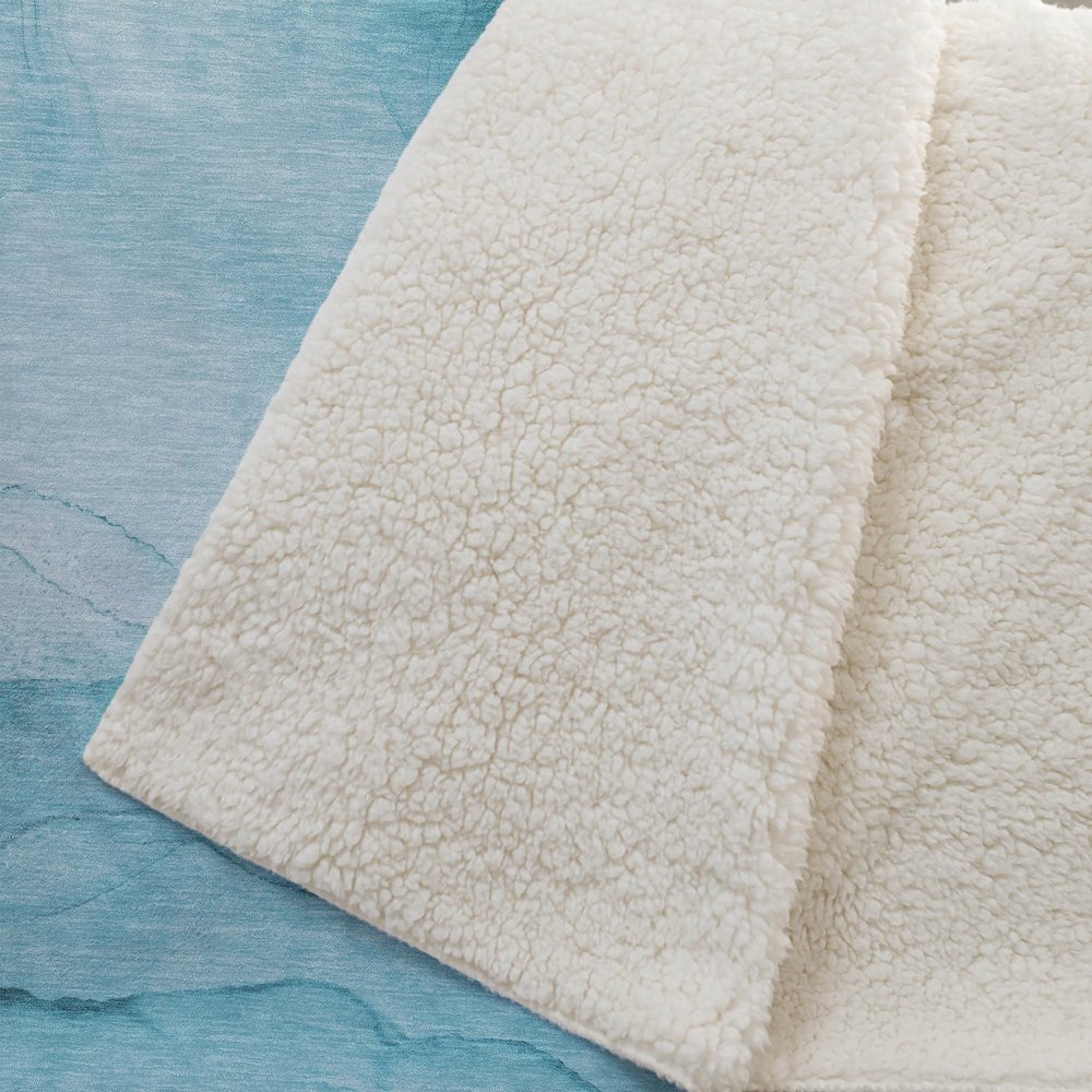 Premium Machine Washable ASB507 Teal 50" x 70" Sherpa Throw Blanket. Picture 2