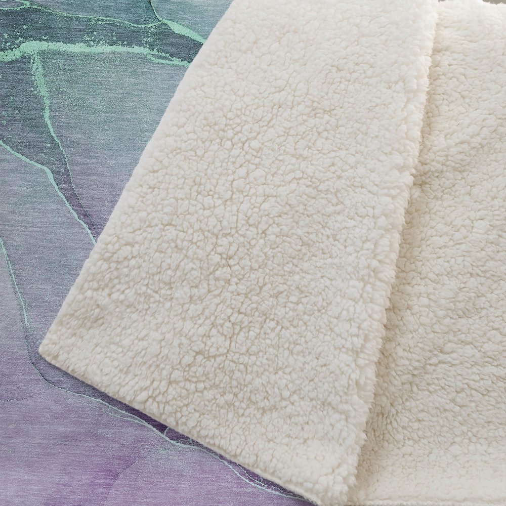 Premium Machine Washable ASB508 Aloe 50" x 70" Sherpa Throw Blanket. Picture 2