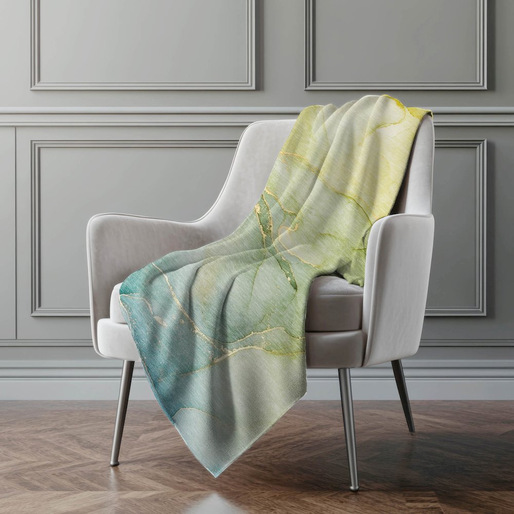 Premium Machine Washable ASB508 Green 50" x 70" Sherpa Throw Blanket. Picture 4