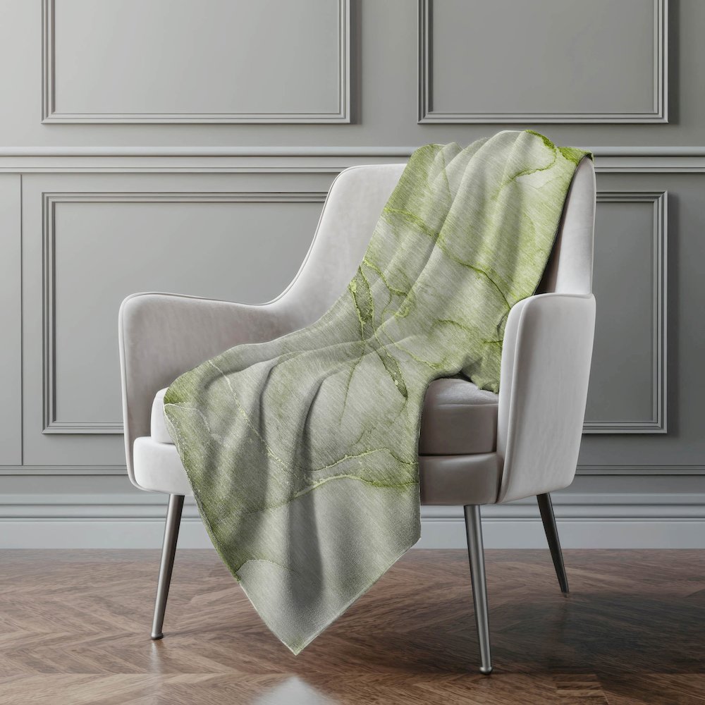 Premium Machine Washable ASB508 Olive 50" x 70" Sherpa Throw Blanket. Picture 4