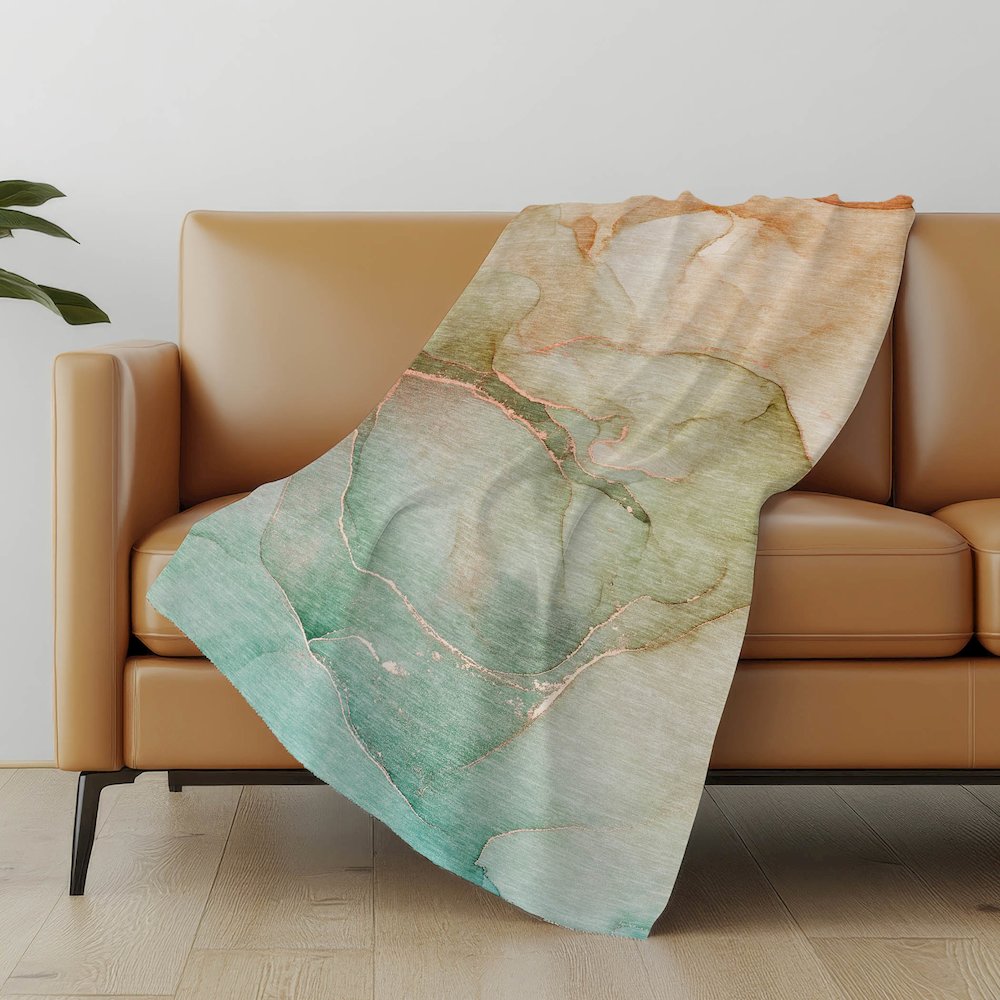 Premium Machine Washable ASB508 Teal 50" x 70" Sherpa Throw Blanket. Picture 5