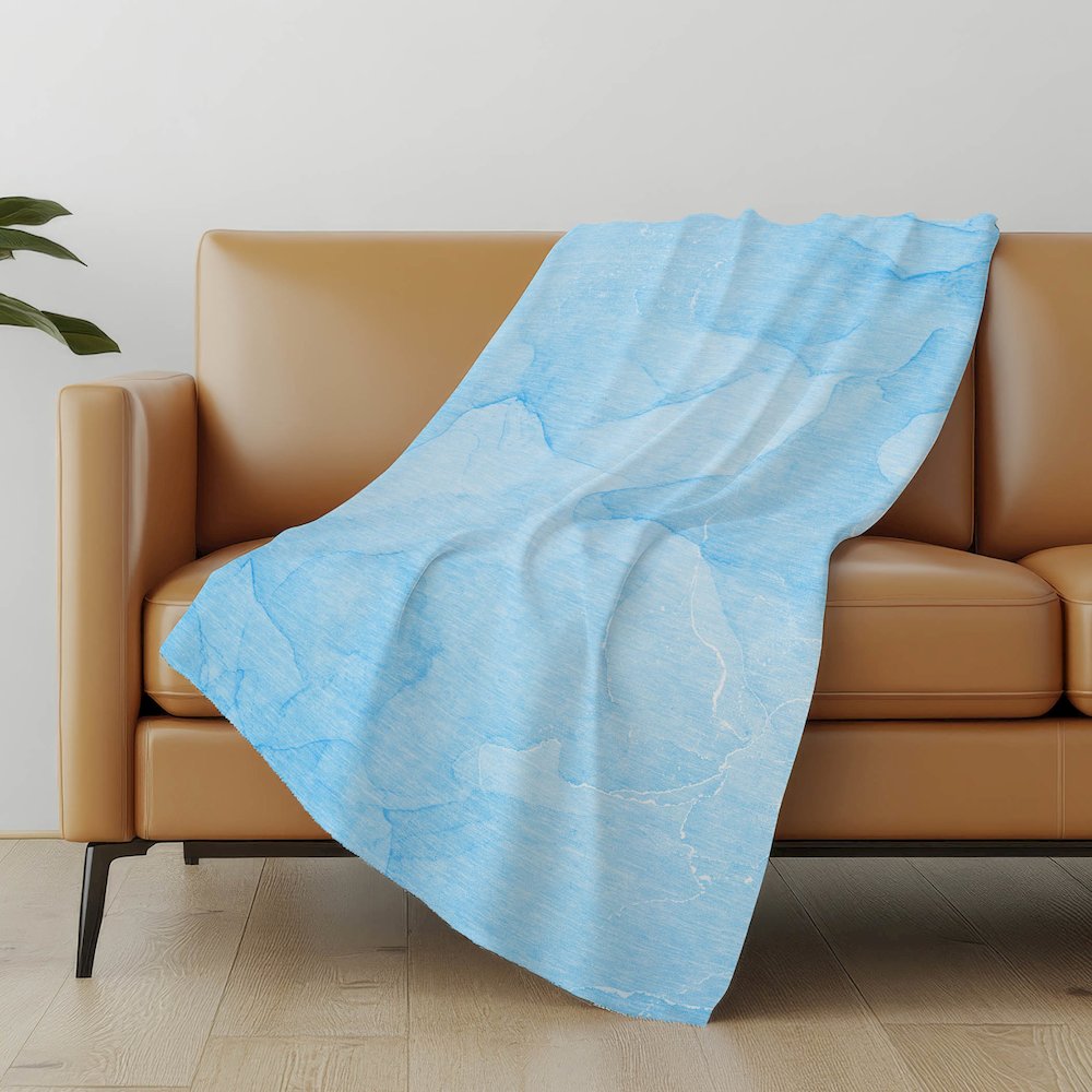 Premium Machine Washable ASB509 Blue 50" x 70" Sherpa Throw Blanket. Picture 5