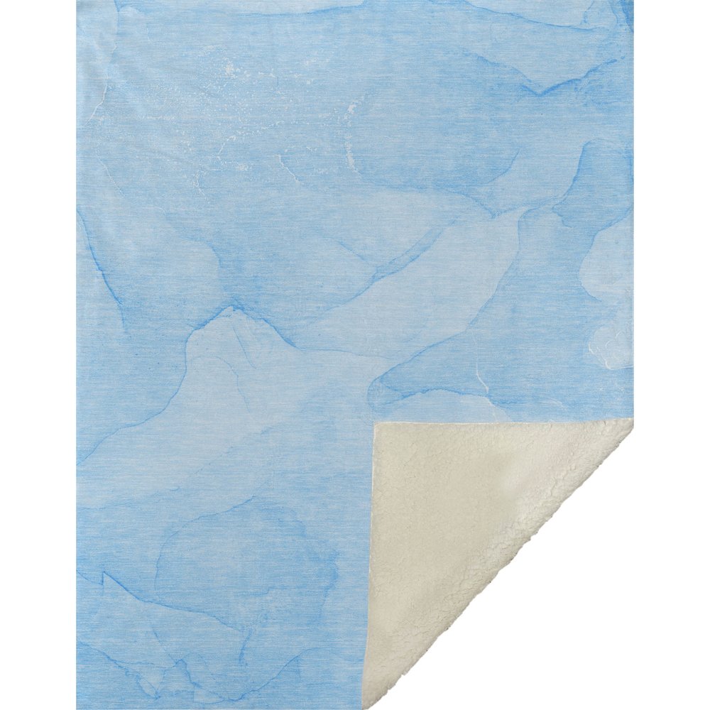 Premium Machine Washable ASB509 Blue 50" x 70" Sherpa Throw Blanket. Picture 1