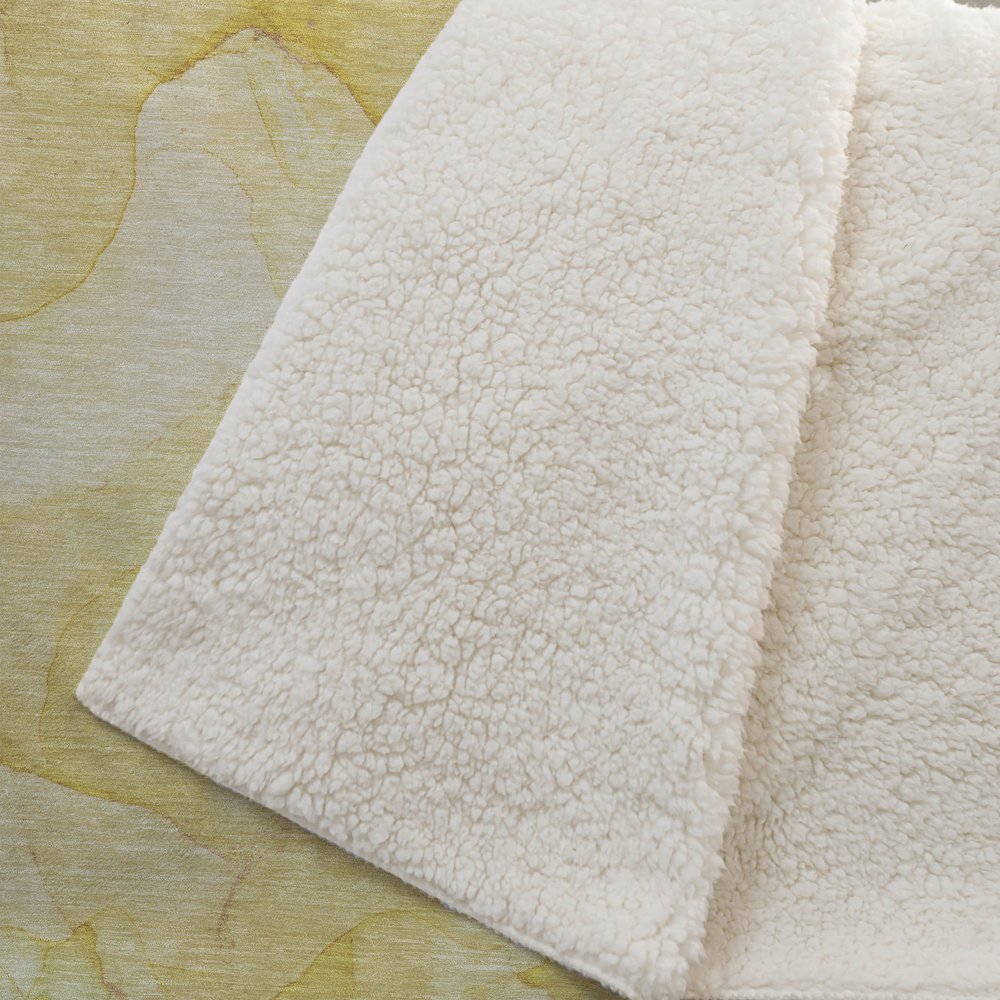 Premium Machine Washable ASB509 Gold 50" x 70" Sherpa Throw Blanket. Picture 2