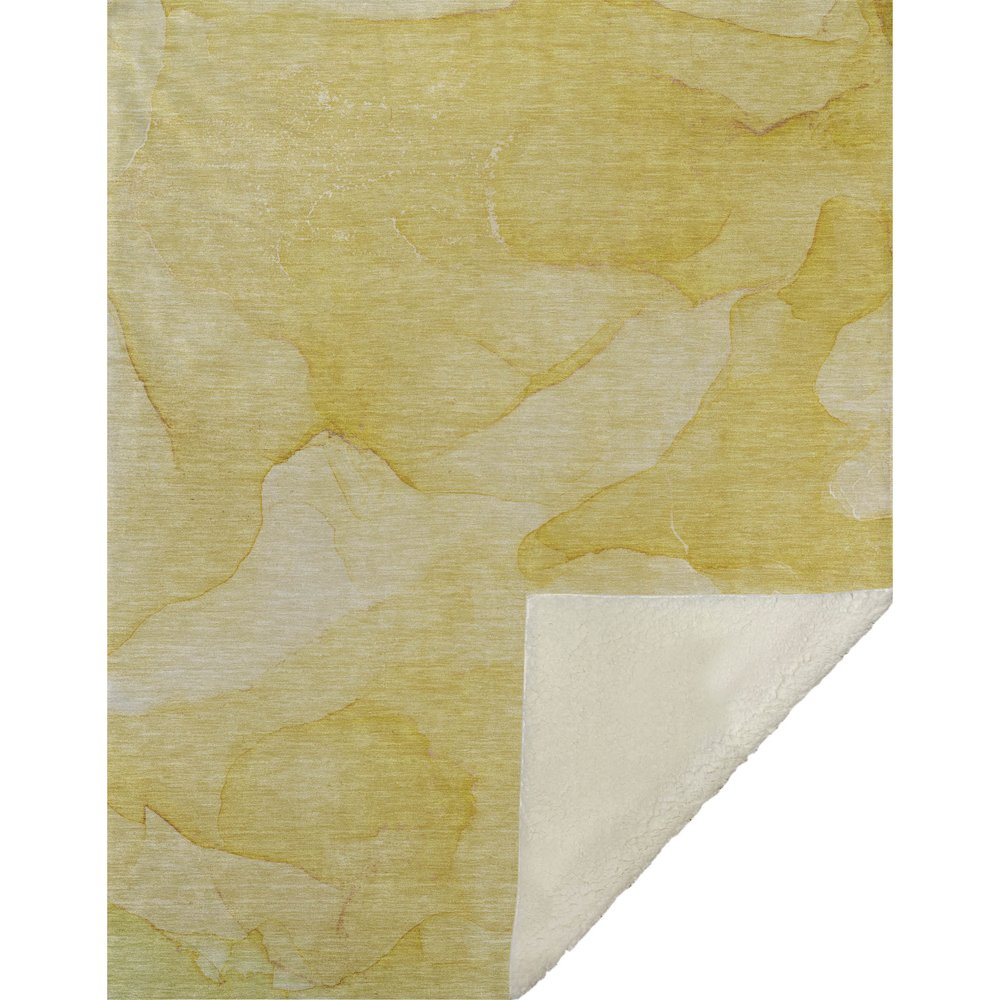 Premium Machine Washable ASB509 Gold 50" x 70" Sherpa Throw Blanket. Picture 1