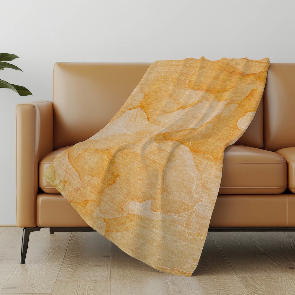 Premium Machine Washable ASB509 Orange 50" x 70" Sherpa Throw Blanket. Picture 5