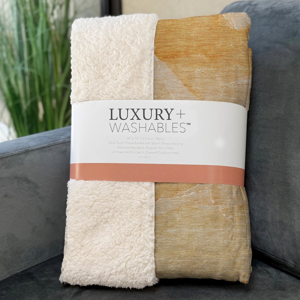 Premium Machine Washable ASB509 Orange 50" x 70" Sherpa Throw Blanket. Picture 3