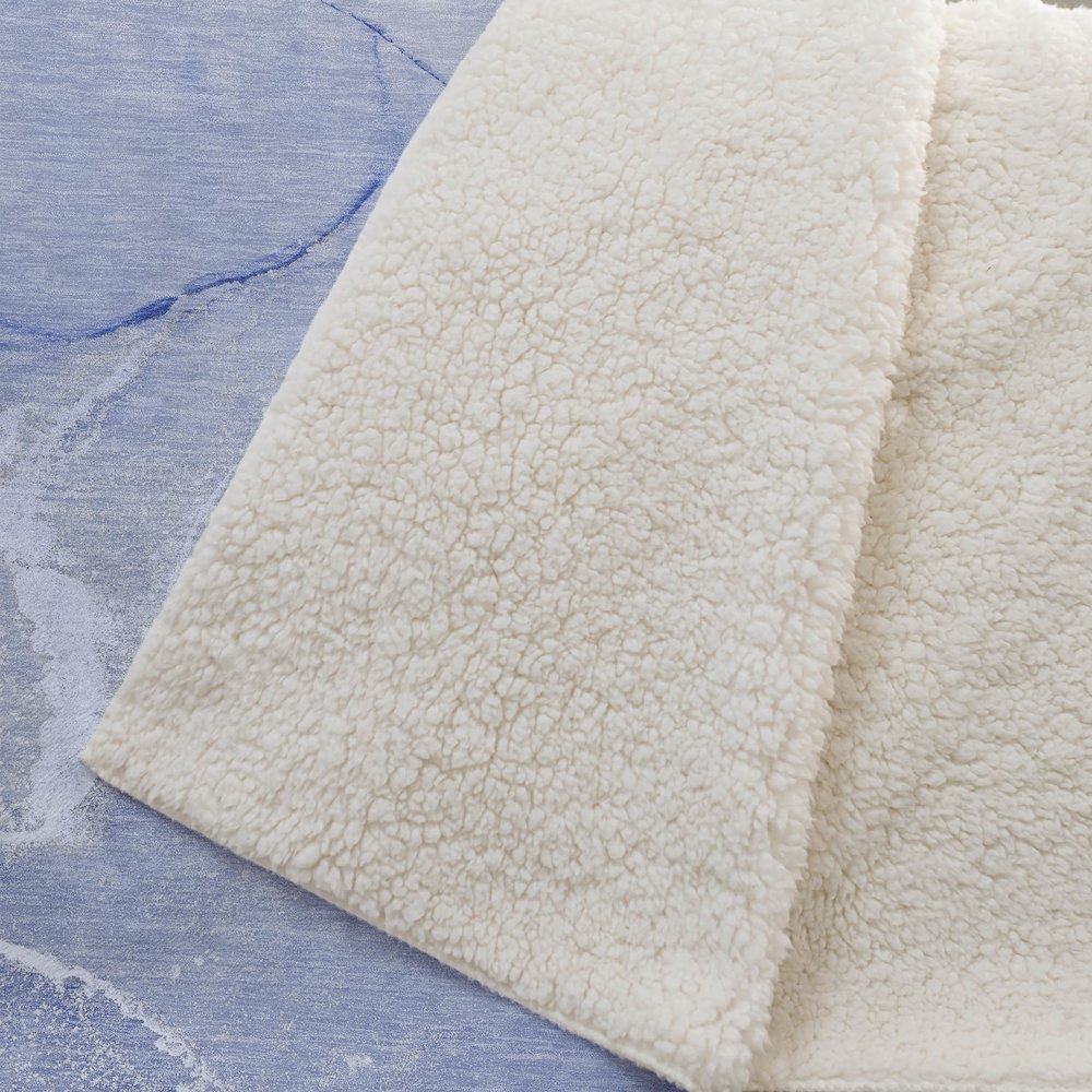 Premium Machine Washable ASB510 Blue 50" x 70" Sherpa Throw Blanket. Picture 2