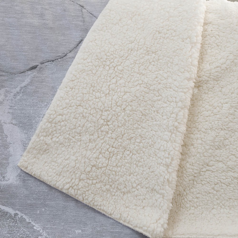 Premium Machine Washable ASB510 Gray 50" x 70" Sherpa Throw Blanket. Picture 2
