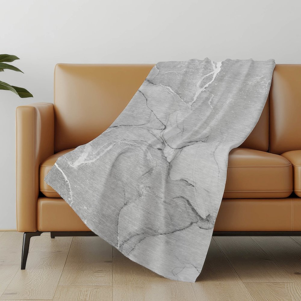 Premium Machine Washable ASB510 Gray 50" x 70" Sherpa Throw Blanket. Picture 5