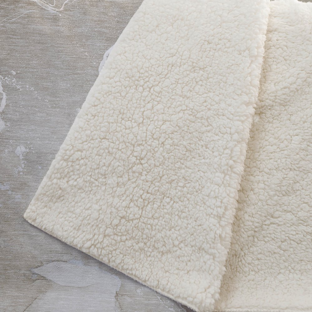 Premium Machine Washable ASB511 Beige 50" x 70" Sherpa Throw Blanket. Picture 2