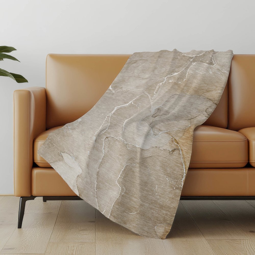 Premium Machine Washable ASB511 Beige 50" x 70" Sherpa Throw Blanket. Picture 5