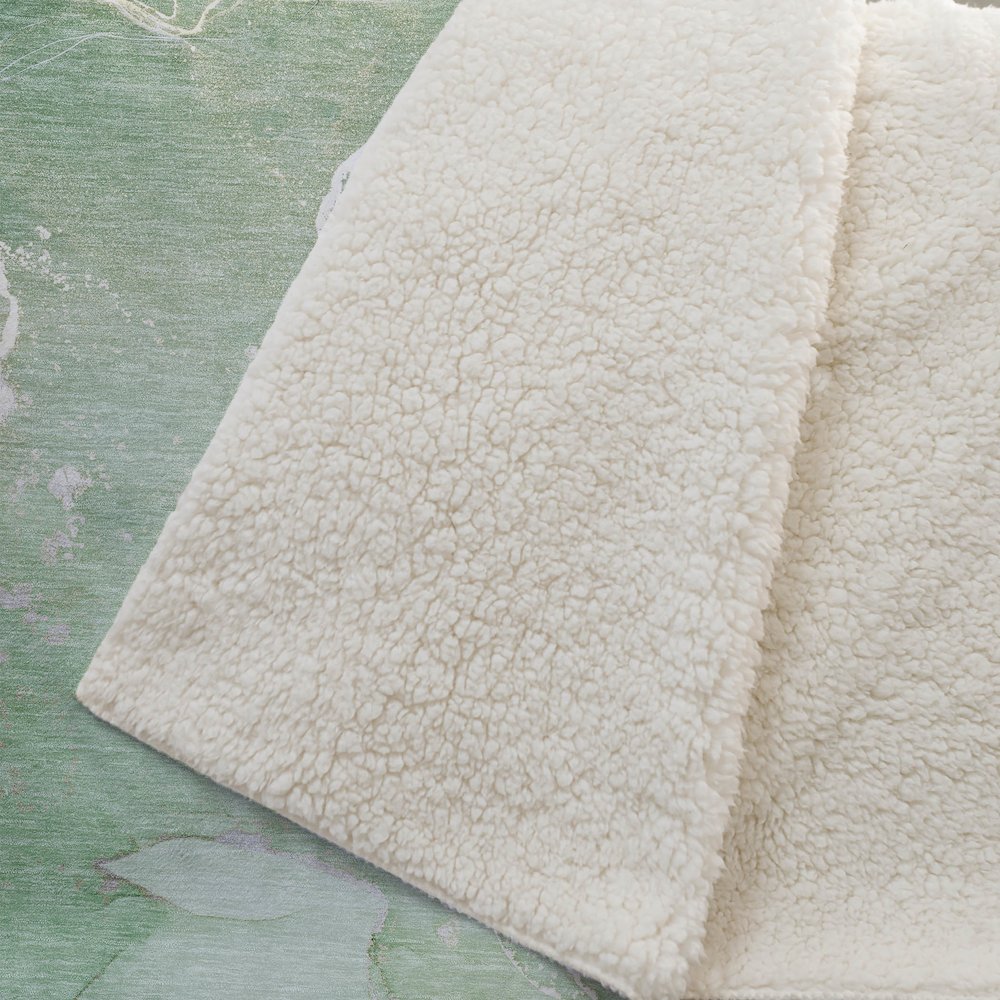 Premium Machine Washable ASB511 Green 50" x 70" Sherpa Throw Blanket. Picture 2