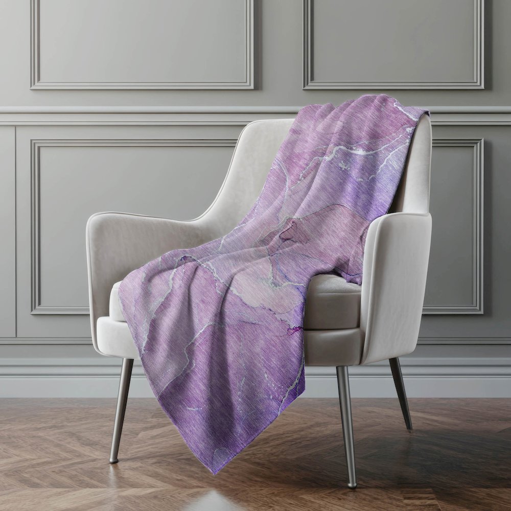 Premium Machine Washable ASB511 Purple 50" x 70" Sherpa Throw Blanket. Picture 4