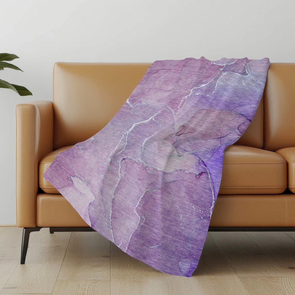 Premium Machine Washable ASB511 Purple 50" x 70" Sherpa Throw Blanket. Picture 5