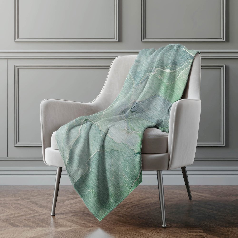 Premium Machine Washable ASB511 Teal 50" x 70" Sherpa Throw Blanket. Picture 4