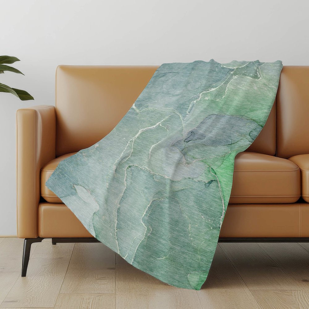 Premium Machine Washable ASB511 Teal 50" x 70" Sherpa Throw Blanket. Picture 5