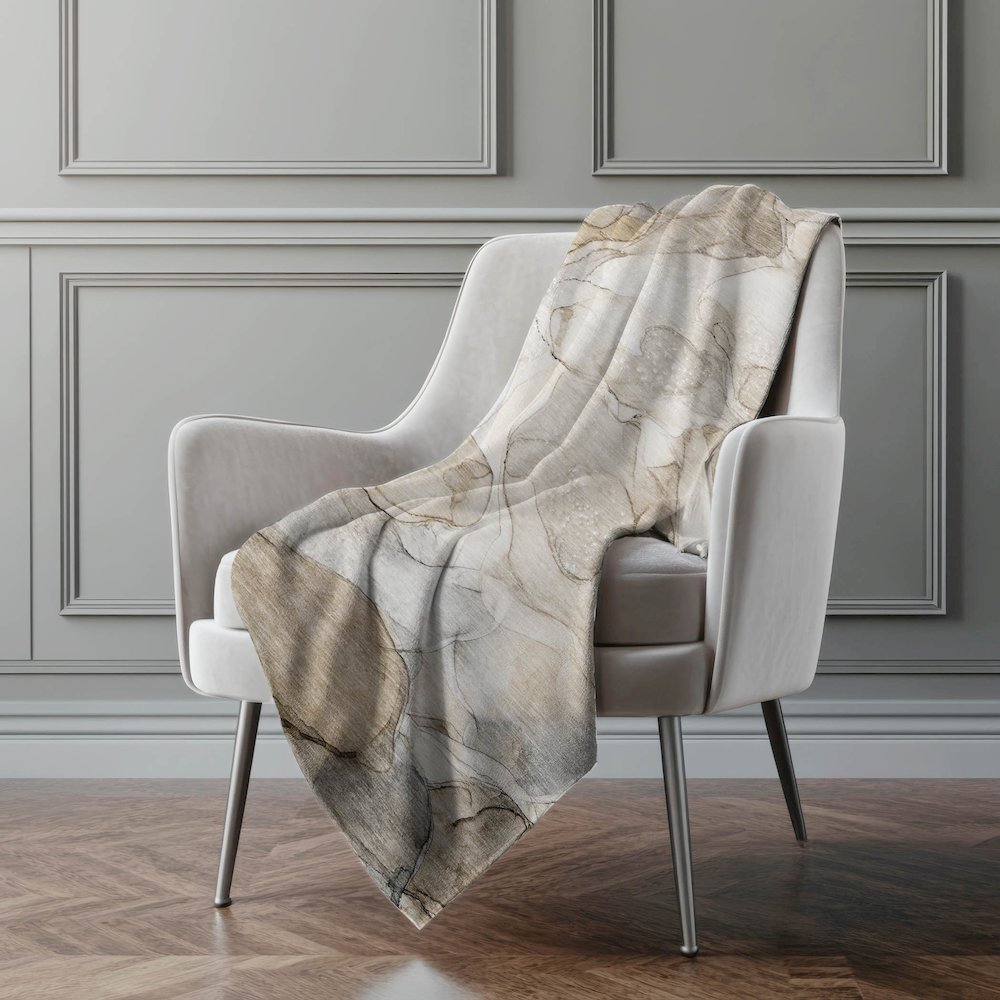 Premium Machine Washable ASB512 Beige 50" x 70" Sherpa Throw Blanket. Picture 4